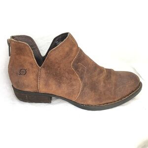 Born Kerri Boots Brown Suede Ankle Booties -6M-